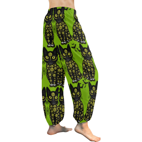 Halloween bats n cats Women's All Over Print Harem Pants (Model L18)