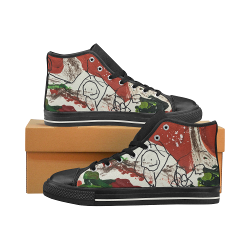 red family feilds women high top Women's Classic High Top Canvas Shoes (Model 017)