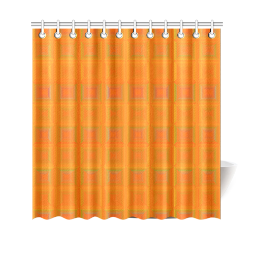 Orange multiple squares Shower Curtain 69"x70"