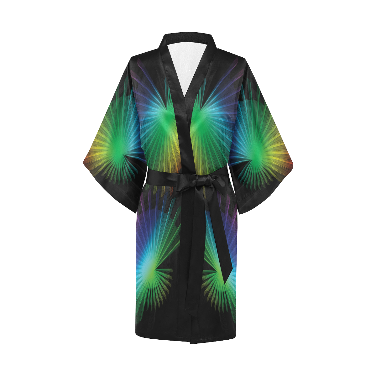 Rainbow Fan Kimono Robe
