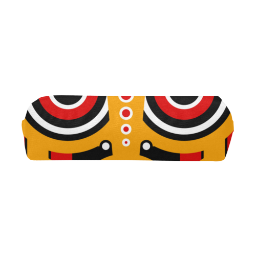Red Yellow Tiki Tribal Pencil Pouch/Small (Model 1681)