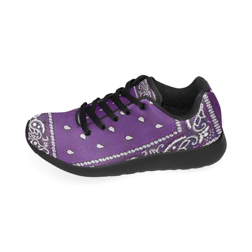 Purple Bandana Women-Black Women’s Running Shoes (Model 020)