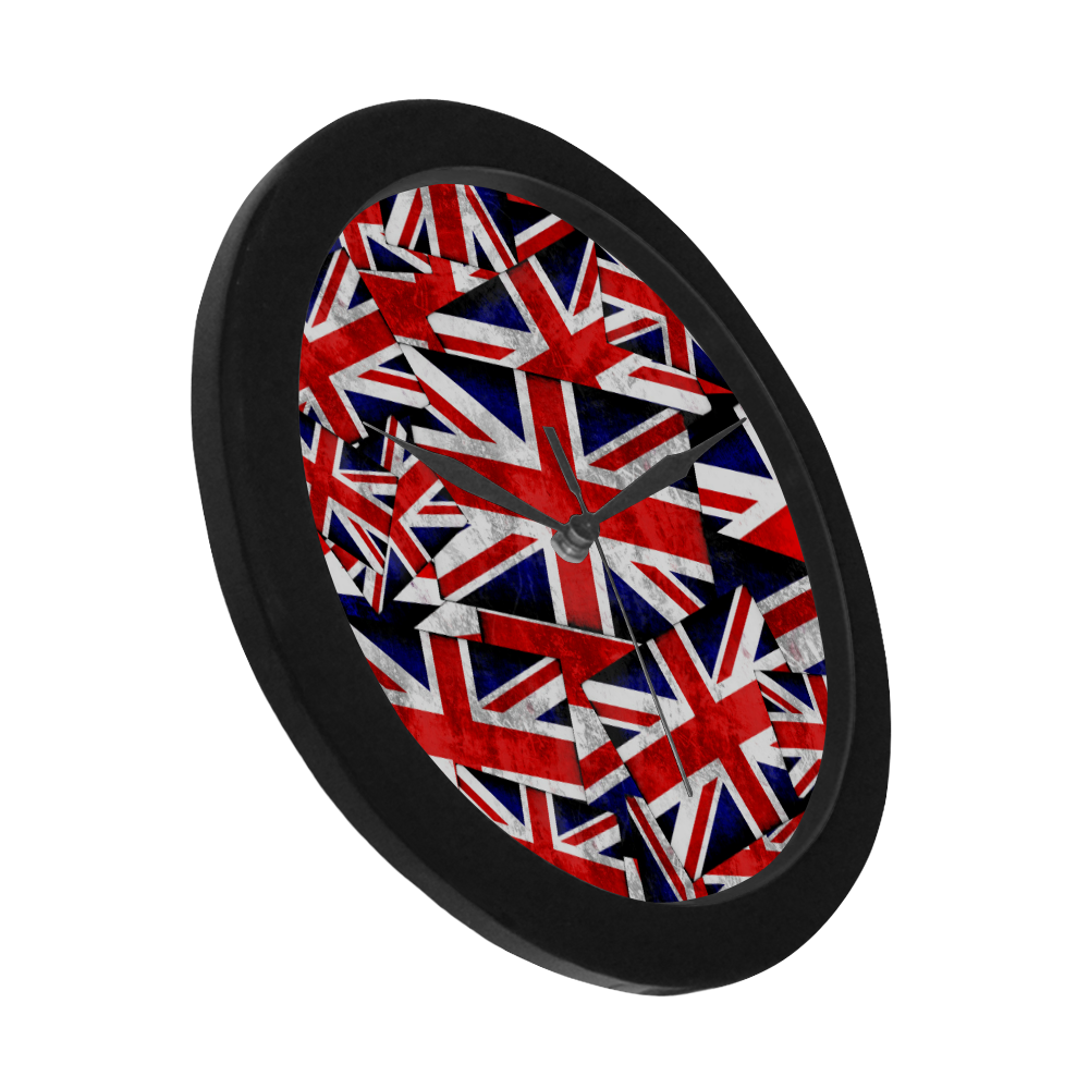 Union Jack British UK Flag Circular Plastic Wall clock