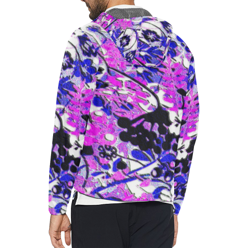 floral abstract in blue and pink Unisex All Over Print Windbreaker (Model H23)