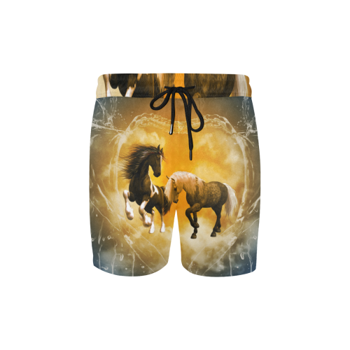 Horses with heart made of water Men's Mid-Length Swim Shorts (Model L39)
