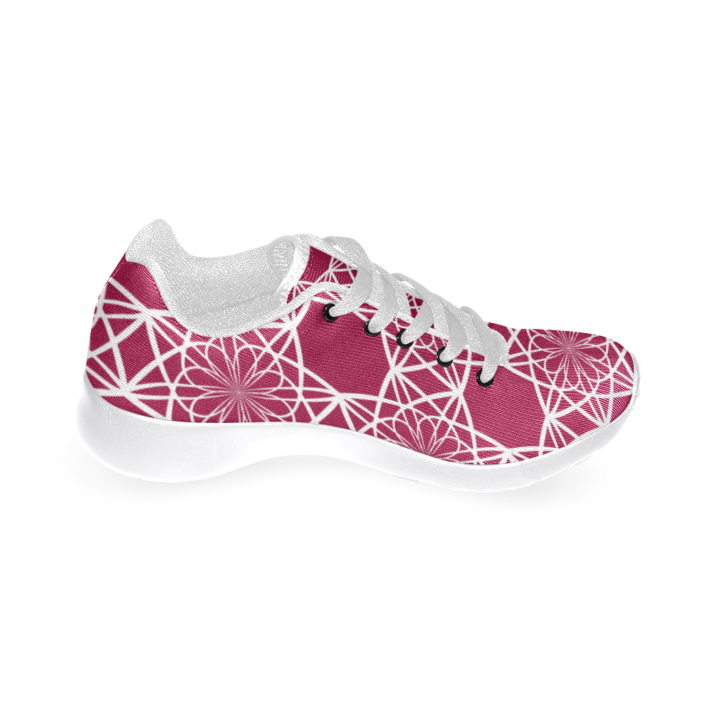 Dark Pink Flowers Women’s Running Shoes (Model 020)