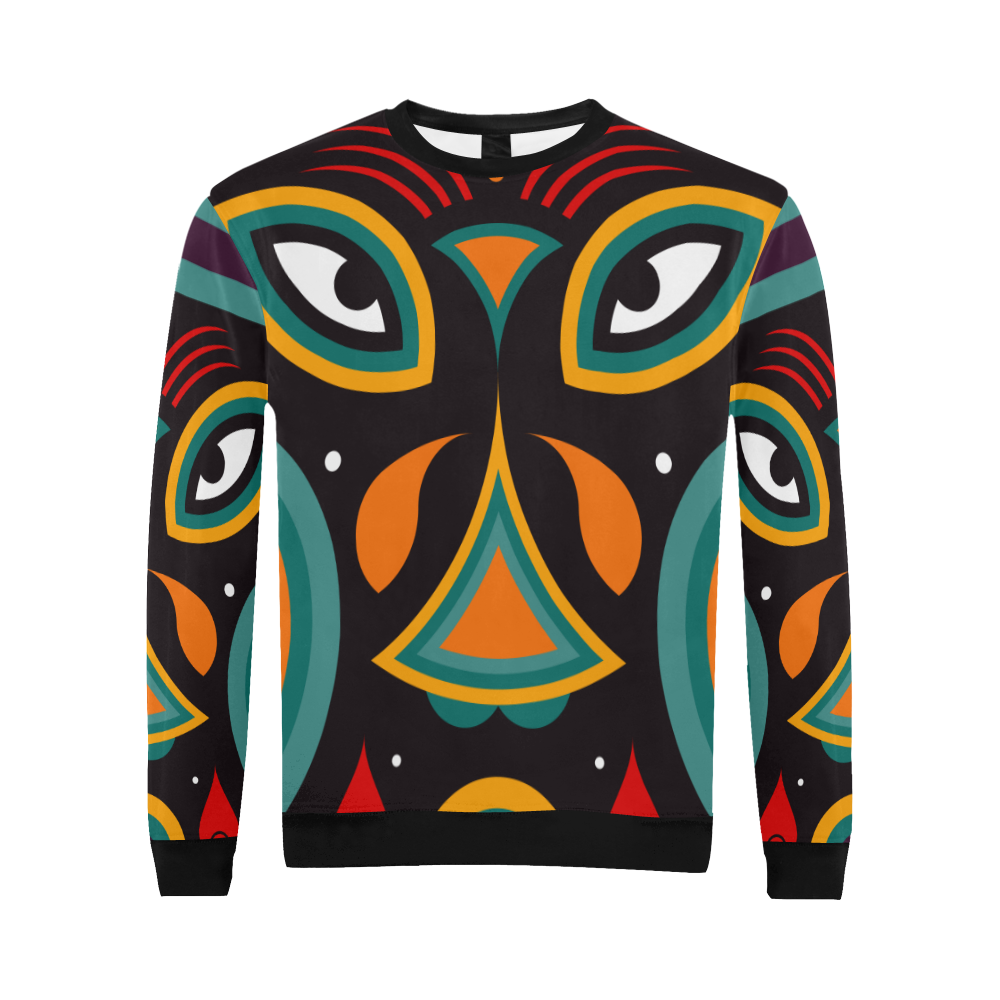 ceremonial tribal All Over Print Crewneck Sweatshirt for Men/Large (Model H18)