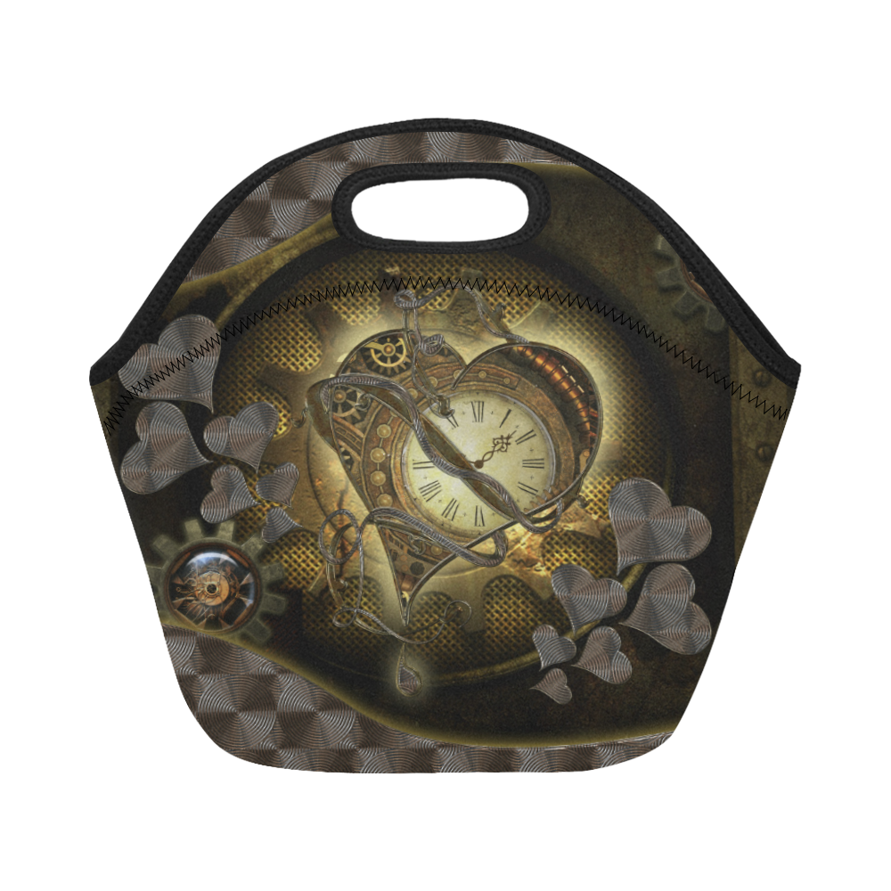 Awesome steampunk heart Neoprene Lunch Bag/Small (Model 1669)