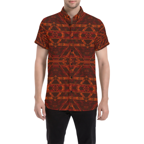 Sci Fi Horror Geometric design Men's All Over Print Short Sleeve Shirt/Large Size (Model T53)