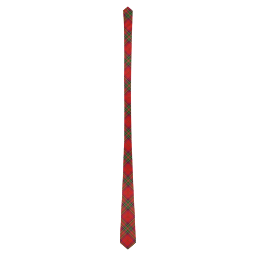 Red Tartan Plaid Pattern Classic Necktie (Two Sides)
