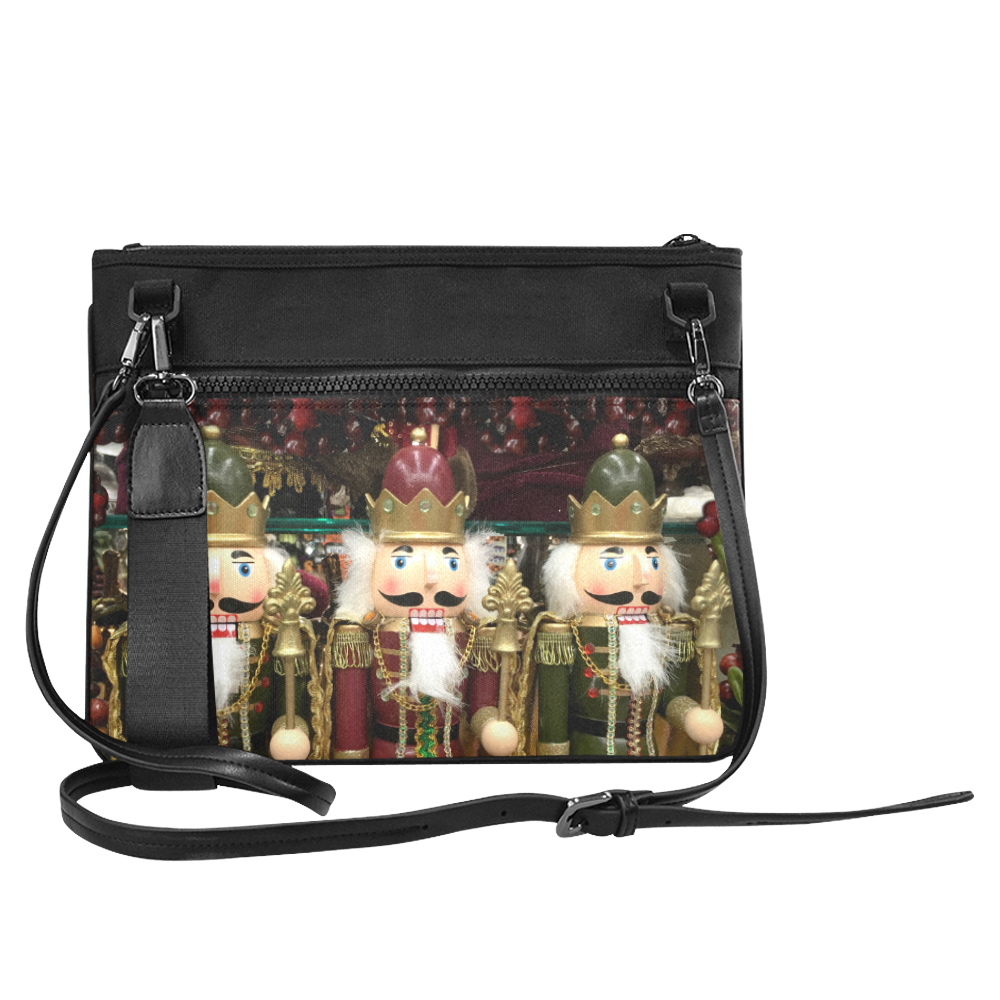 Golden Christmas Nutcrackers Slim Clutch Bag (Model 1668)