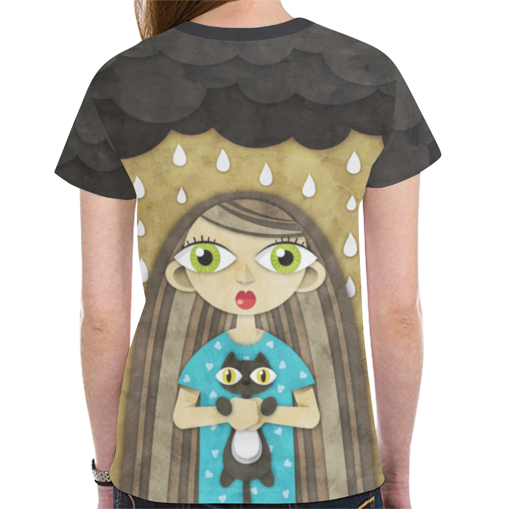 We Love Rain New All Over Print T-shirt for Women (Model T45)