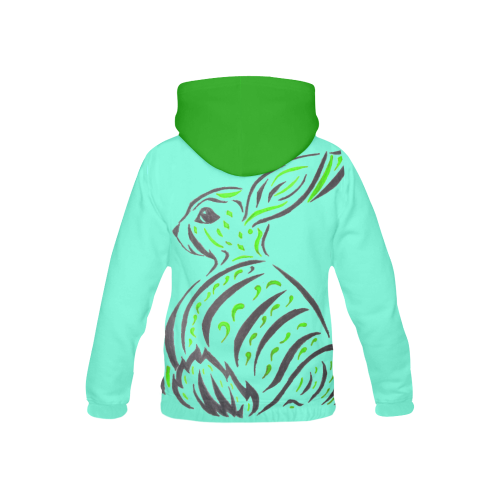GreenBunny All Over Print Hoodie for Kid (USA Size) (Model H13)