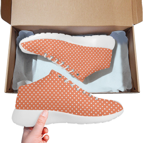 Appricot polka dots Women's Basketball Training Shoes (Model 47502)