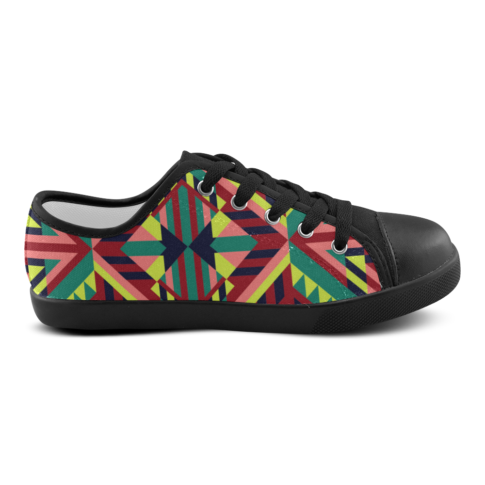 Modern Geometric Pattern Canvas Kid's Shoes (Model 016)