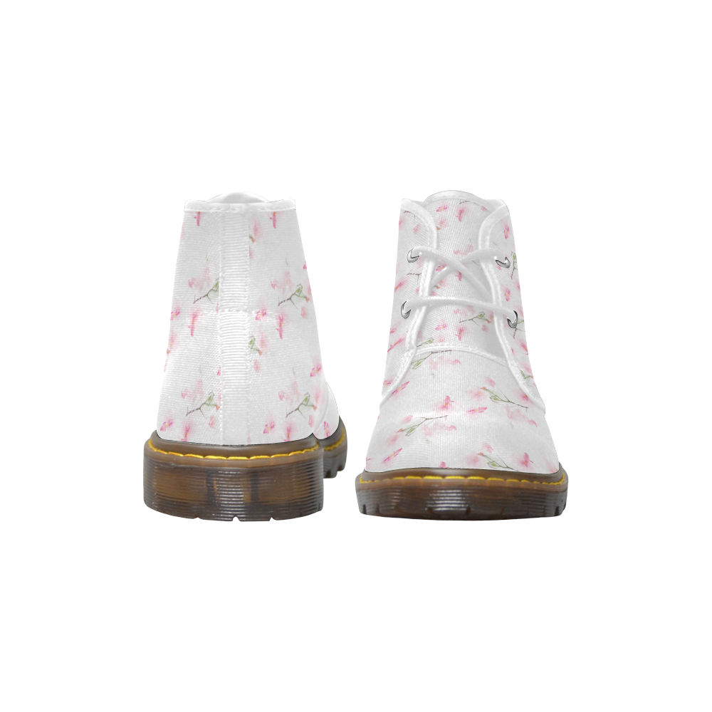 Pattern Orchidées Women's Canvas Chukka Boots (Model 2402-1)