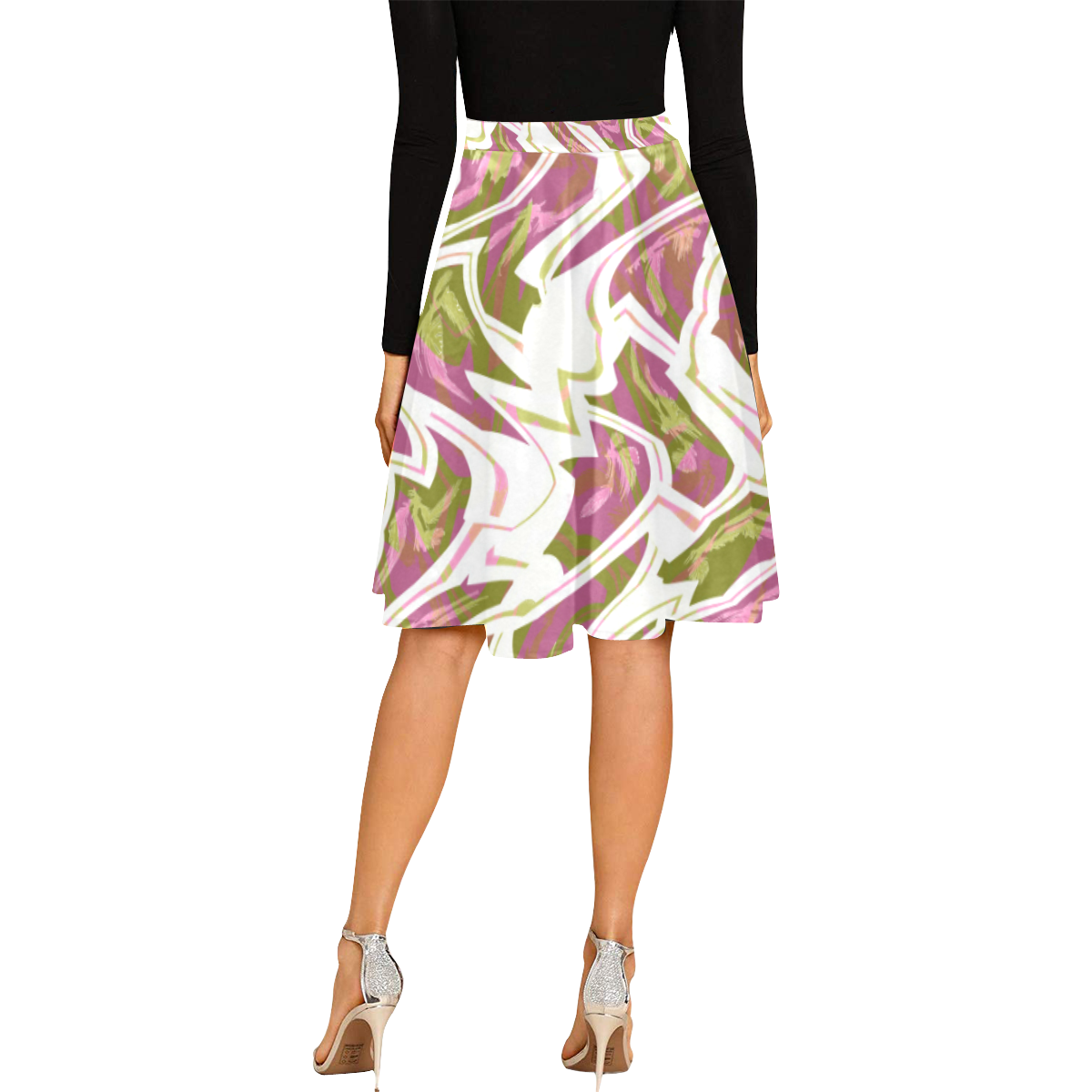 Abstract 35 WQ Melete Pleated Midi Skirt (Model D15)