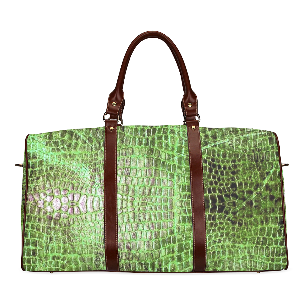 Crocodile Pattern by K.Merske Waterproof Travel Bag/Large (Model 1639)