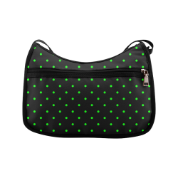 Green Polka Dots on Black Crossbody Bags (Model 1616)