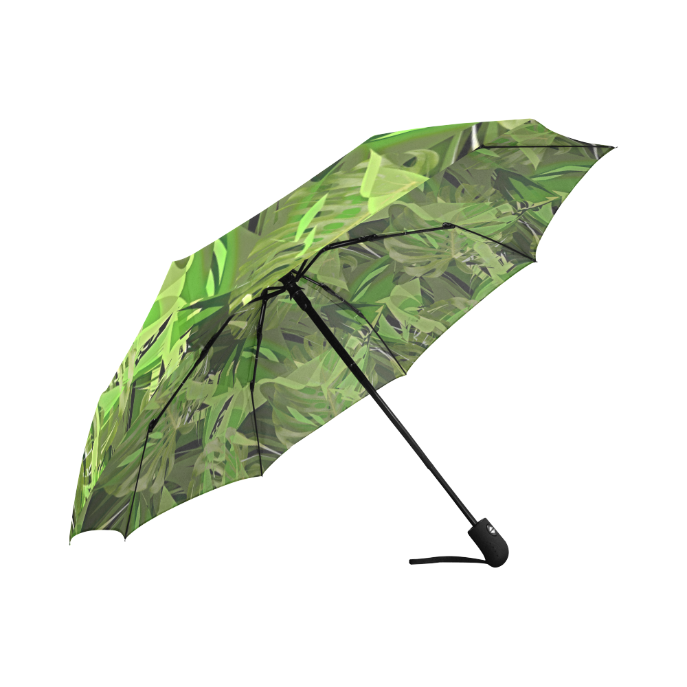 Tropical Jungle Leaves Camouflage Auto-Foldable Umbrella (Model U04)