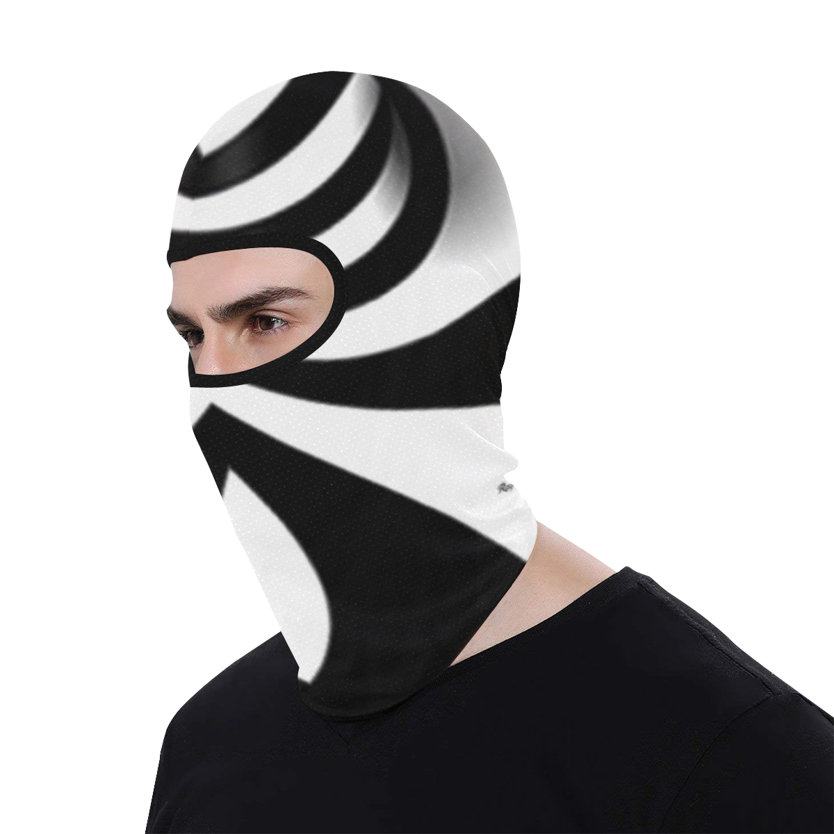 Black and White Tunnel All Over Print Balaclava