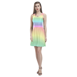 Pastel Rainbow Thea Sleeveless Skater Dress(Model D19)