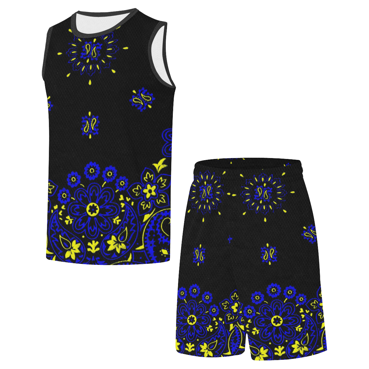 blue yellow bandana version 1 All Over Print Basketball Uniform
