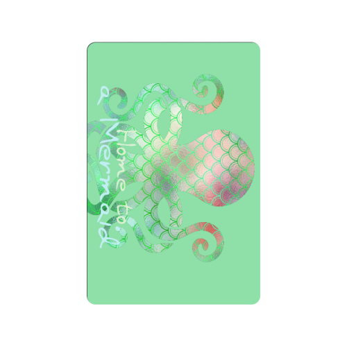 PiccoGrande`s green mermaid octopus Doormat 24"x16"