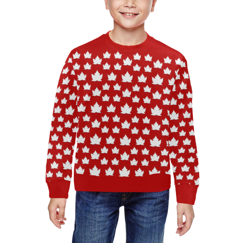 Cute Canada Sweatshirts Kid's All Over Print Crewneck Sweatshirt for Kids (Model H29)