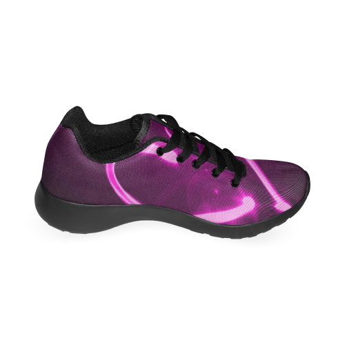 Girls Violet Neon Heart Running Shoes Kid's Running Shoes (Model 020)