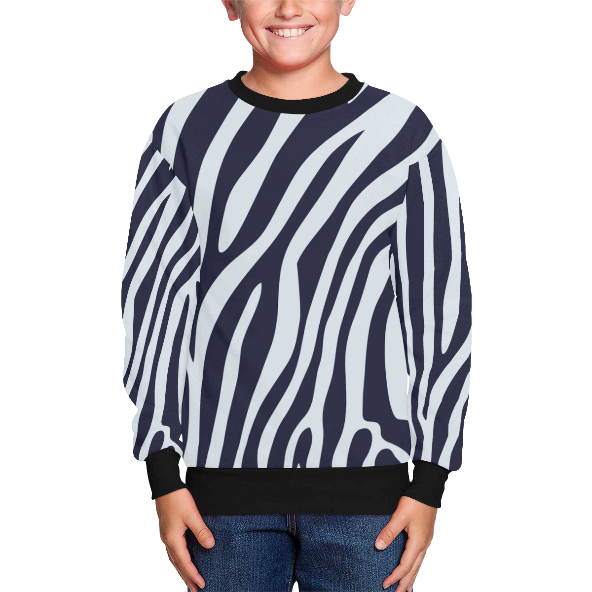 ZEBRA LIFE Kids' All Over Print Sweatshirt (Model H37)