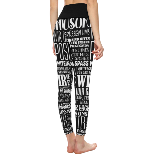 German House Rules - POSITIVE HAUSORDNUNG 2 Women's All Over Print High-Waisted Leggings (Model L36)