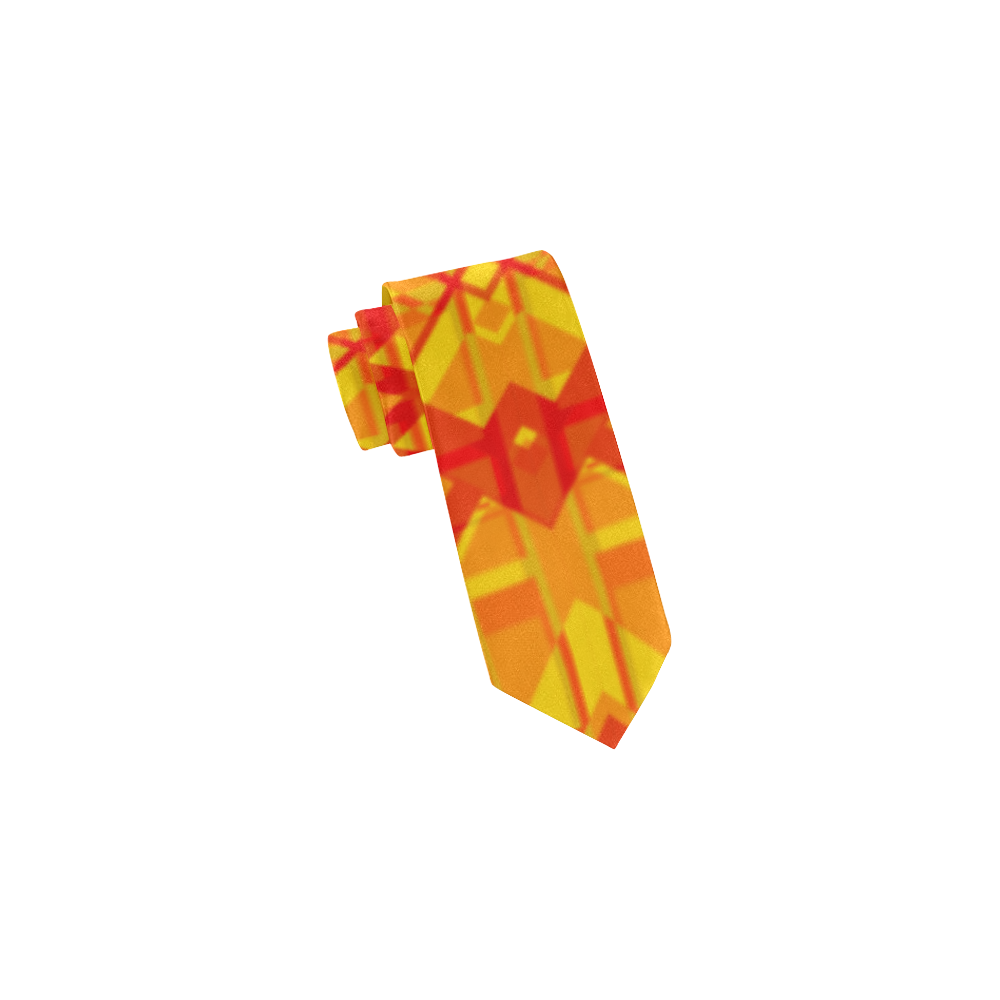 Fire Geometric Design Modern Classic Necktie (Two Sides)
