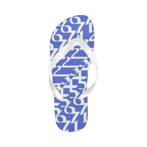 NUMBERS Collection 1234567 Sky Blue Flip Flops for Men/Women (Model 040)