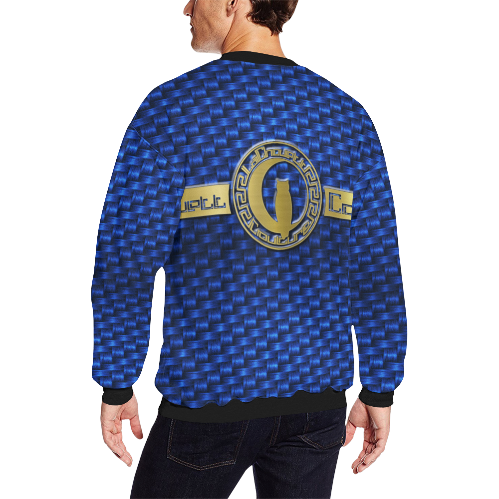 BLUE DELUXE LCC Men's Oversized Fleece Crew Sweatshirt (Model H18)