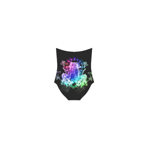Colorful owl Strap Swimsuit ( Model S05)