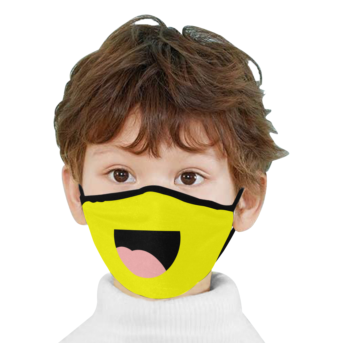 Big Smile Mouth on Yellow Mouth Mask