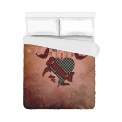 Heart with butterflies Duvet Cover 86"x70" ( All-over-print)