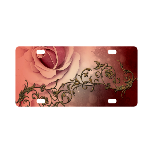 Wonderful roses with floral elements Classic License Plate