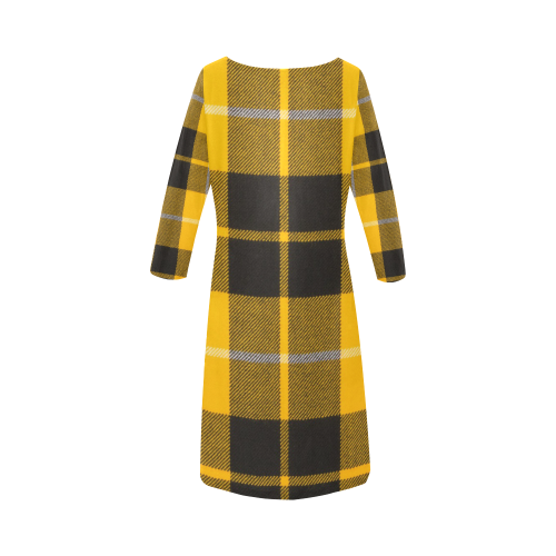 BARCLAY DRESS LIGHT MODERN TARTAN Round Collar Dress (D22)