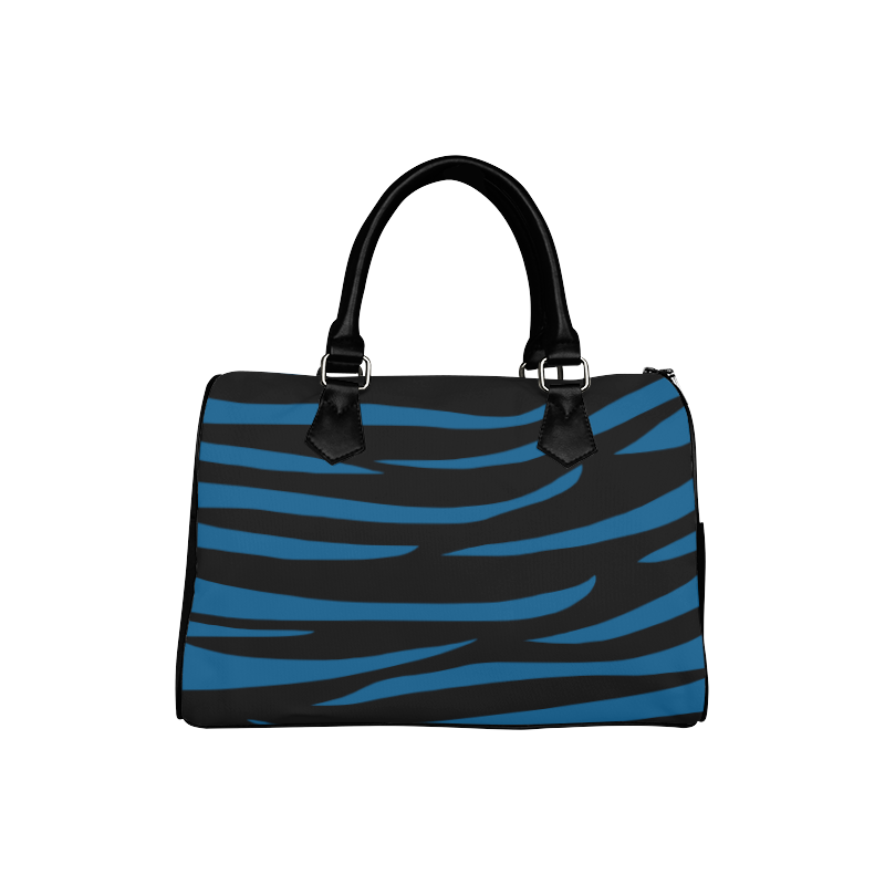 Tiger Stripes Black and Classic Blue Boston Handbag (Model 1621)