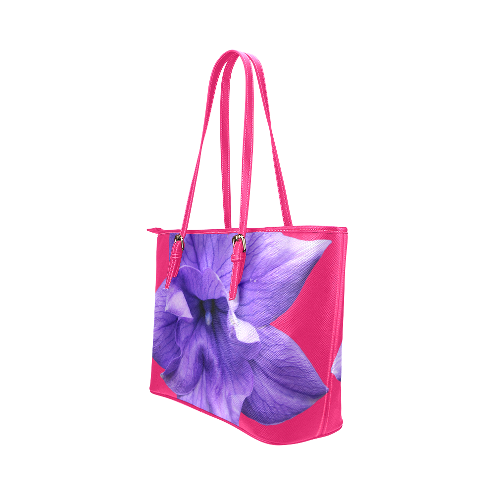 Balloon Flower Leather Tote Bag/Small (Model 1651)