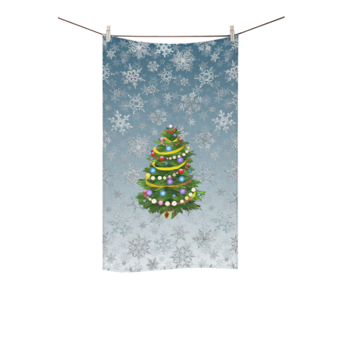 Christmas Tree, snowflakes Custom Towel 16"x28"