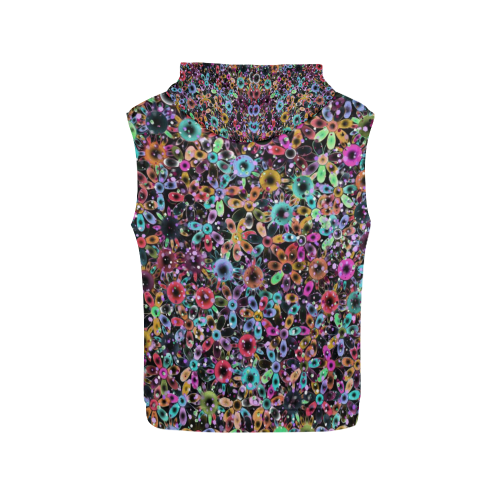Vivid floral pattern 4181C by FeelGood All Over Print Sleeveless Hoodie for Women (Model H15)