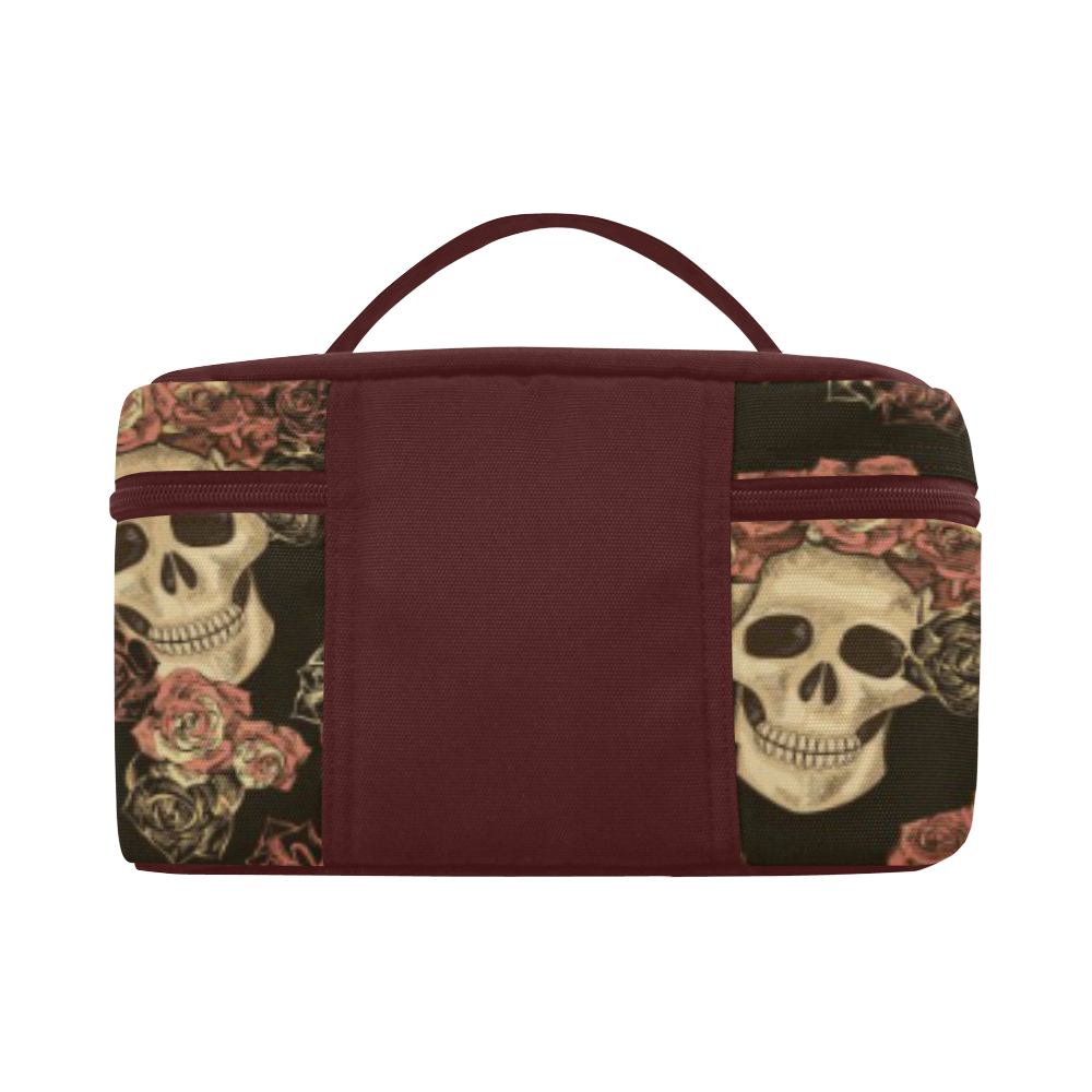 Skull and Rose Pattern Cosmetic Bag/Large (Model 1658)