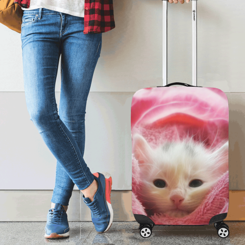 Kitty Loves Pink Luggage Cover/Small 18"-21"