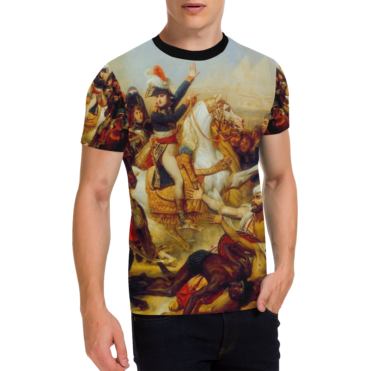 Napoleon Bonaparte-Battle of the Pyramids Men's All Over Print T-Shirt with Chest Pocket (Model T56)