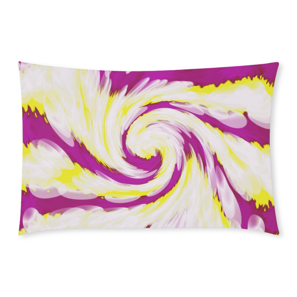 Pink Yellow Tie Dye Swirl Abstract 3-Piece Bedding Set