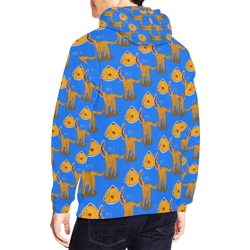 Fishes pattern All Over Print Hoodie for Men (USA Size) (Model H13)