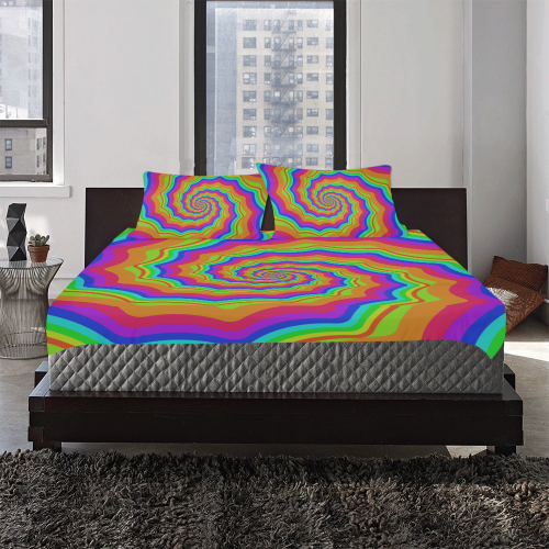 Rainbow shell spiral 3-Piece Bedding Set